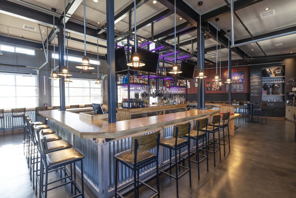 Photo of bar with corrugated metal cladding