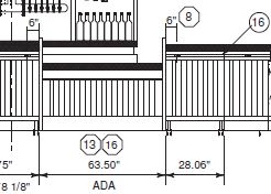 Architectural Drawing of USB Receptacle for ADA Bar Seating