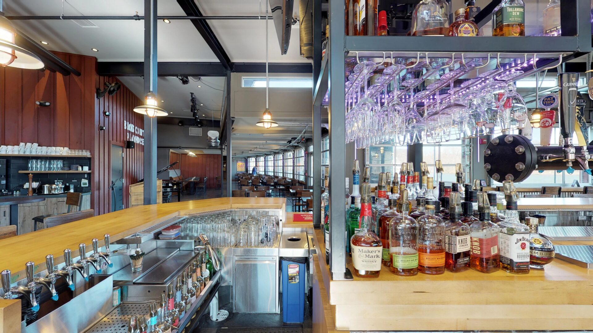 Photo of undercounter-mount beer dispenser and short faucet handles