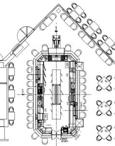 Architectural Plan of Hotel Bar that was achieved by Remote Bar Design