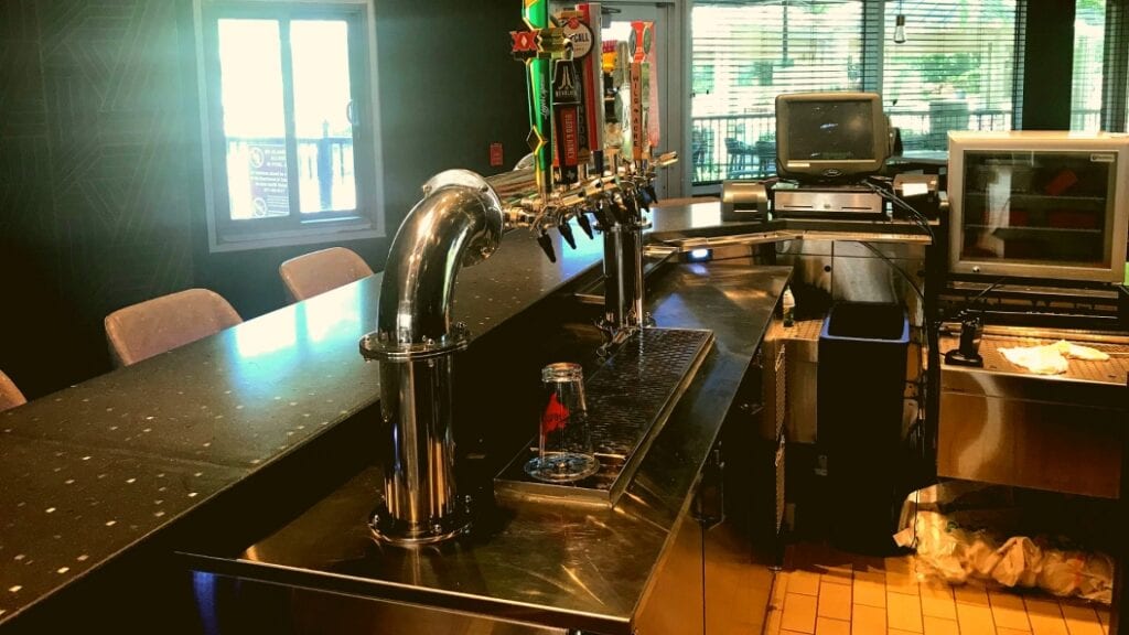 Photo of custom kegerator with custom draft beer tower