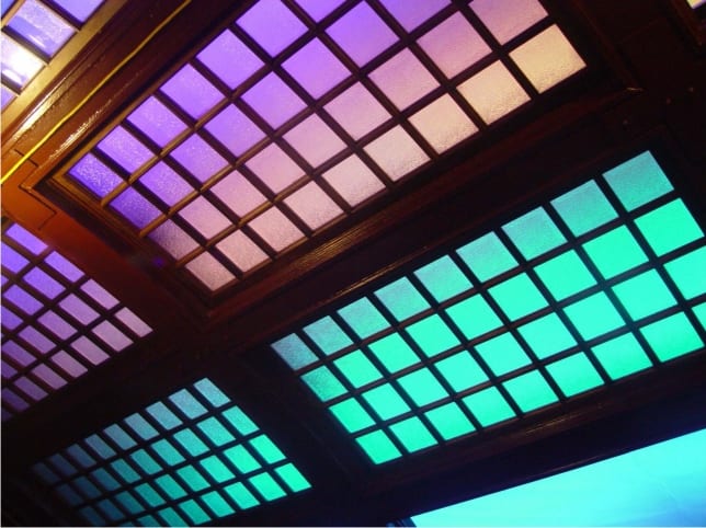 Photo of backlit translucent ceiling panels