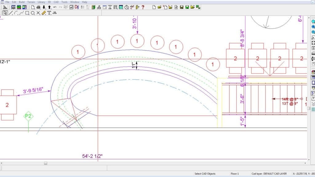 Image of bar layout with concentric and compound circles