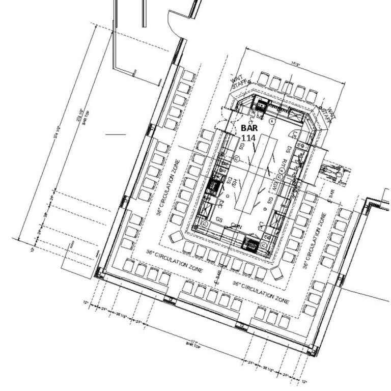 After a bar has been fully specified, even large spaces begin to feel smaller